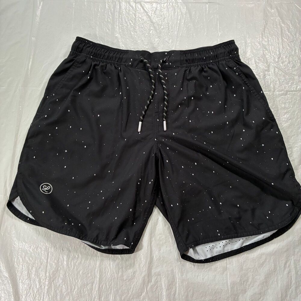 LEGENDS Luka 7" Paint Splatter Pockets Athletic Lined Shorts Mens Medium Black